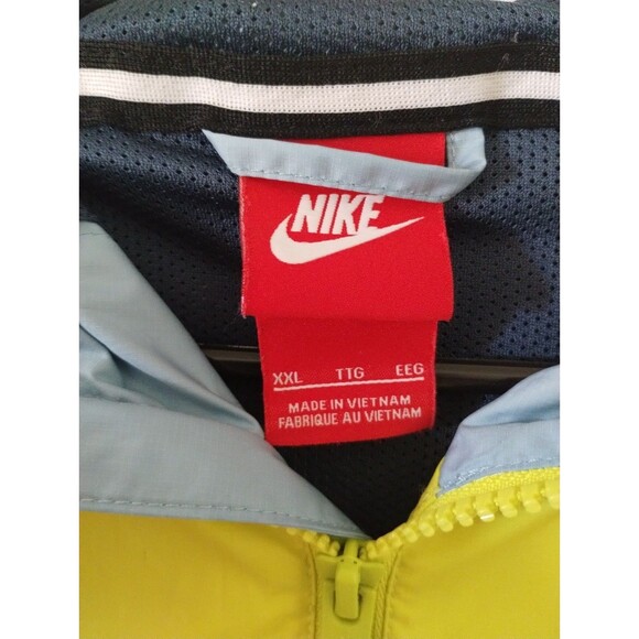 Nike Blue And Yellow Hooded Windbreaker Jacket XXL - Picture 3 of 6